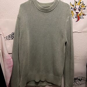 American Eagle Outfitters Sage Green Ribbed Crewneck Sweater